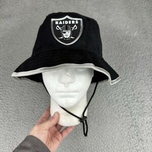New Era NFL Las Vegas Raiders Bucket Hat Cap with Chin string Jaw string Black